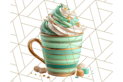 Pastel Coffee Mug Clipart PNG, Latte Iced Coffee Tea Cups Product Image 3