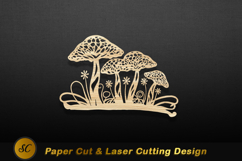 Intricate mushroom forest design nature wood Laser Cut Product Image 1