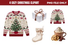 Cozy Christmas Sublimation Clipart PNG Product Image 1