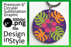 Cute Flamingo with Flowers Round Design PNG Product Image 1