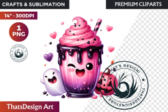 Pastel Goth Halloween Drinks - Kawaii Spooky Clipart PNG Product Image 1