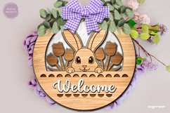 Easter Bunny Door Hanger Laser Cut | Wooden Door Sign Product Image 1