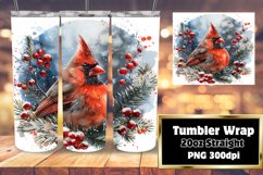 20oz Christmas Cardinal Tumbler Wrap | Sublimation Product Image 1