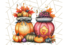 Fall Cottagecore Kitchen Clipart, Cozy Autumn Kitchen PNG Product Image 3