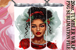 Timeless charm 20oz tumbler wrap, Xmas Girl Product Image 1
