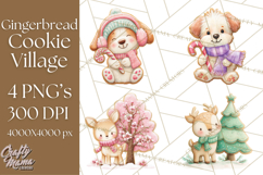 Gingerbread Village Gouache PNG Clipart Product Image 1