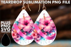 Dazzling Teardrop Earrings Gift PNG, Flowers Product Image 1