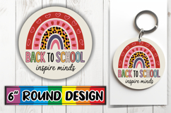 Whimsical Circle Keychain PNG, Back To School Product Image 1