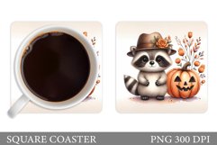 Halloween Raccoon Coaster. Halloweens Coaster Design Product Image 1