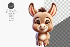 Farm animals clipart, Donkey clipart, Cute animals, Product Image 1