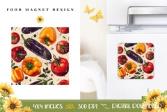 Cartoon Food Magnet Design, Peppers Magnet Print Product Image 1