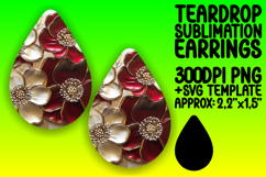 Chic Teardrop Earrings Design Template , 3D Flower Product Image 1