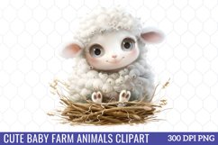 Cute Baby Farm Animals Clipart Product Image 1