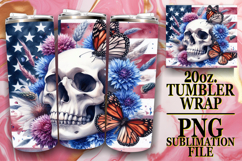 Wholesome joy 20oz tumbler wrap, Skull USA Product Image 1