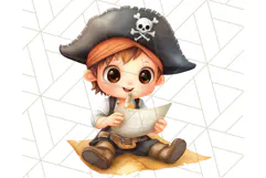 Cartoon Pirate Kids and Animals PNG Clipart for Fun Designs Product Image 3