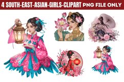 South East Asian Girls Clipart PNG Product Image 1