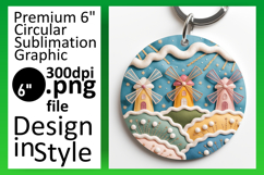 Vibrant Keychain Round Design PNG , Holiday Product Image 1