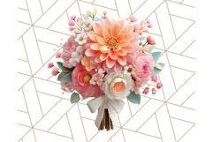 Pastel Flower Bouquet PNG Clipart, Elegant Floral Art Product Image 3