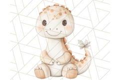 Cute Pastel Dinosaur Clipart PNG for Nursery Art, Baby Decor Product Image 3