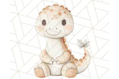 Cute Pastel Dinosaur Clipart PNG for Nursery Art, Baby Decor Product Image 3