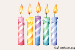 Birthday Watercolor Clipart Bundle PNG Product Image 10