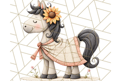 Fall Farm Animal Clipart, Autumn Barnyard PNG Illustrations Product Image 3