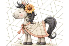 Fall Farm Animal Clipart, Autumn Barnyard PNG Illustrations Product Image 3