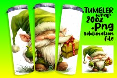 Winter Holiday Gnome 20oz Tumbler Wrap Watercolor Sublimatio Product Image 1