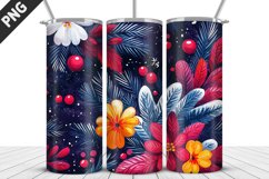Christmas Flowers Tumbler Wrap | Sublimation Design | Tumble Product Image 3