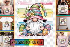 Whimsical Tote Bag Designs PNG, Easter Gnomes Product Image 1