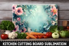 Cutting Board Sublimation Design - Flowers Sublimation PNG Product Image 1