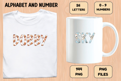Cute Puppies Alphabet PNG, watercolor Letters &amp; Numbers Product Image 7