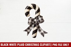 Black White Plaid Christmas clipart PNG Product Image 1