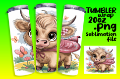 STYLISH 20oz Sublimation Design , Cute Cow Product Image 1