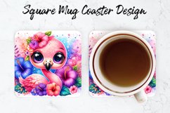 Flamingo Mug coaster | Coaster | Sublimation Design Product Image 1