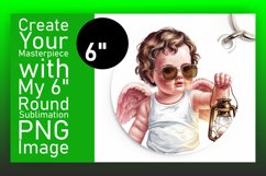 Elegant Round Design Sublimation PNG , Cupid Product Image 1