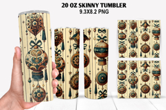 Christmas Skinny Tumbler 20oz Wrap Design, Christmas Tumbler Product Image 1