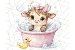 Farm Animal Babies in Bubble Bath PNG, Nursery Clipart Product Image 3