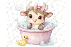 Farm Animal Babies in Bubble Bath PNG, Nursery Clipart Product Image 3