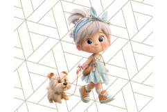 Kawaii City Girl PNG Clipart, Soft Dreamy Style Clip Art Product Image 3