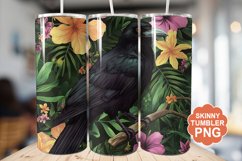 Summer Tropical Crow Tumbler | Summer Tumbler Wrap Product Image 1