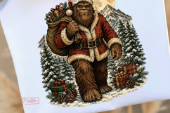 Bigfoot Christmas Clipart Bundle, Sasquatch Christmas PNG Product Image 3
