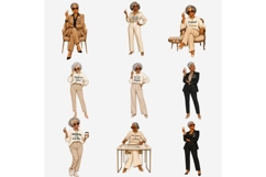 Mahjong Ladies Clipart PNG, Senior Mahjong Women Sublimation Product Image 3