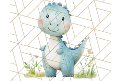 Watercolor Dinosaur and Rainbow PNG Clipart, Baby Nursery Product Image 3