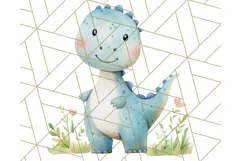 Watercolor Dinosaur and Rainbow PNG Clipart, Baby Nursery Product Image 3