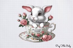 Valentines Day Bunny Cups Clipart PNG Product Image 1