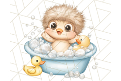 Safari Animal Babies in Bubble Baths, Cute Jungle Animal PNG Product Image 3