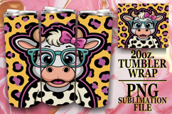 Cozy dreams 20oz tumbler wrap, Cute Cow Product Image 1