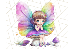 Pastel Fairy Clip Art PNG With Glitter, Rainbow Fairy Png Product Image 3