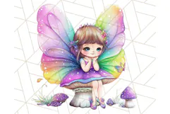 Pastel Fairy Clip Art PNG With Glitter, Rainbow Fairy Png Product Image 3